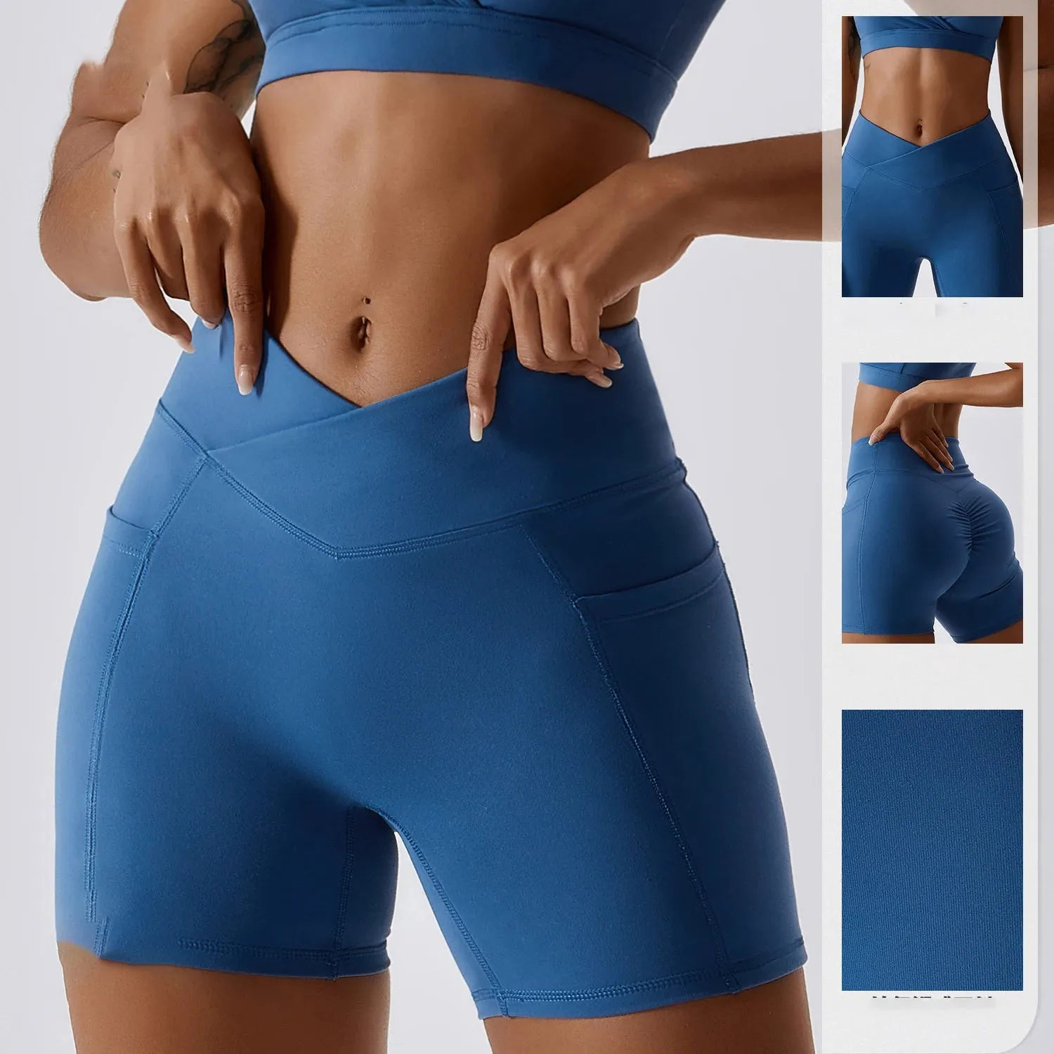 High Waist Fitness Shorts Women Tight Cycling Yoga Shorts
