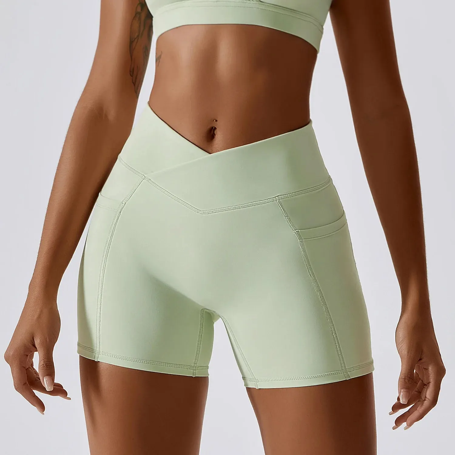 High Waist Fitness Shorts Women Tight Cycling Yoga Shorts