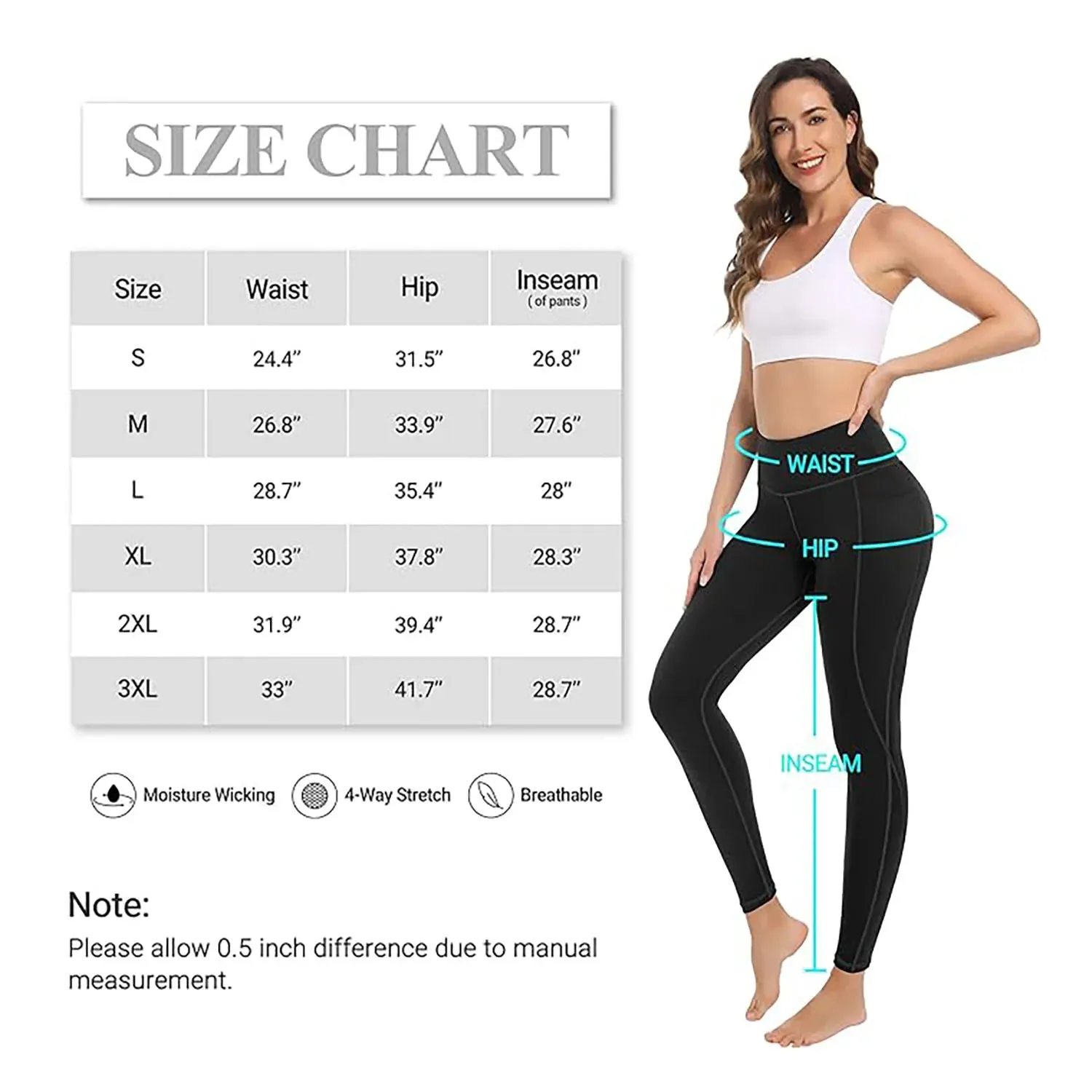 High Waisted Yoga Pants Leggings for Women With Pockets