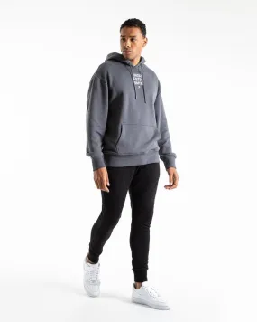 HRDR FSTR SMTR UNISEX HOODIE - CHARCOAL