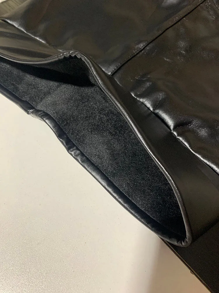 Ivyshape | Black Leather Leggings for Women
