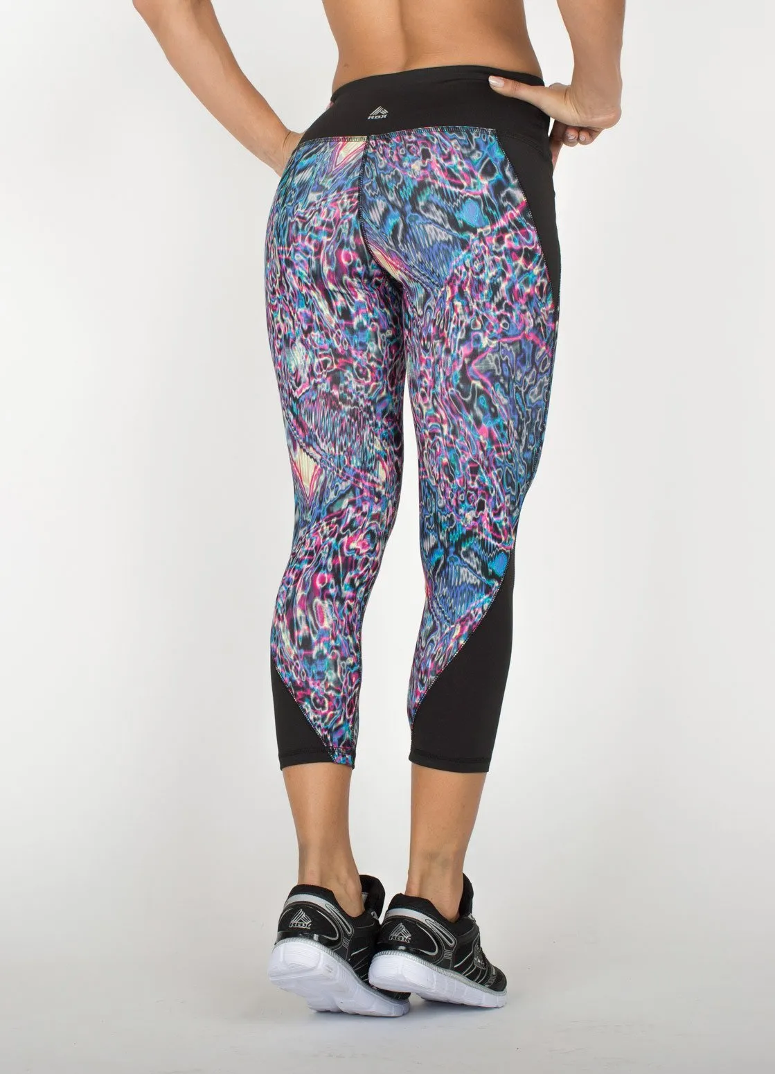 Lumen Acid Print Rave Capri Leggings