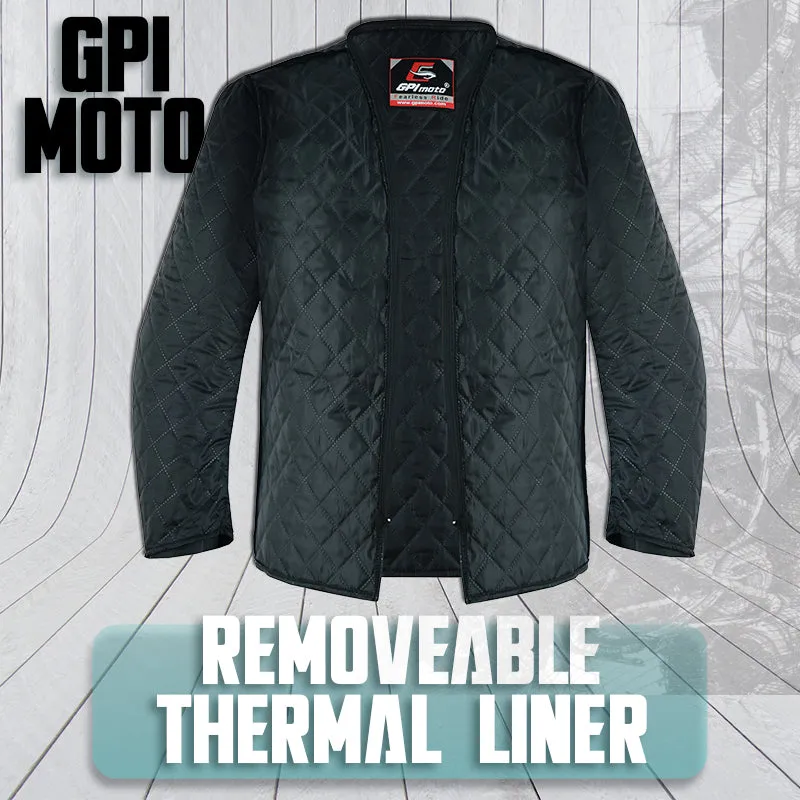 Men’s All-Season High Premium Quality Soft Adjustable Motorcycle Jacket with 4 Pockets – Black