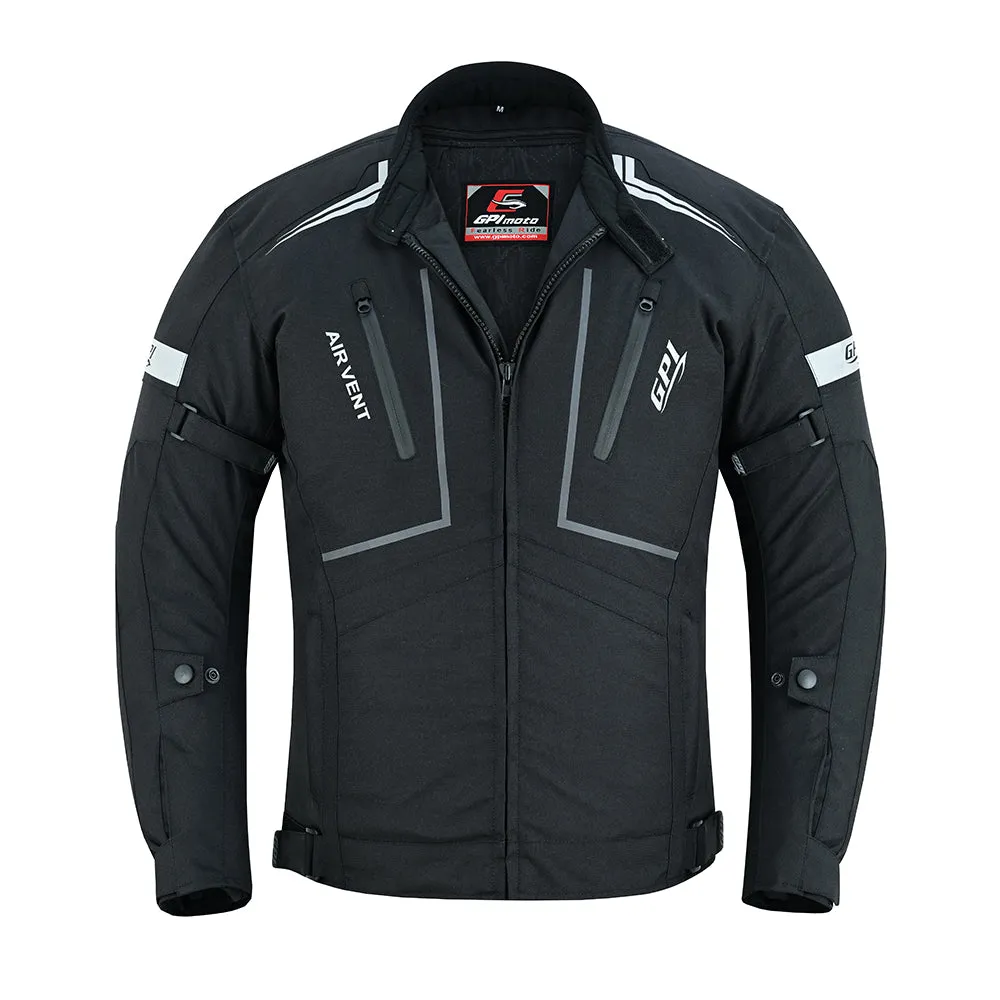 Men’s All-Season High Premium Quality Soft Adjustable Motorcycle Jacket with 4 Pockets – Black
