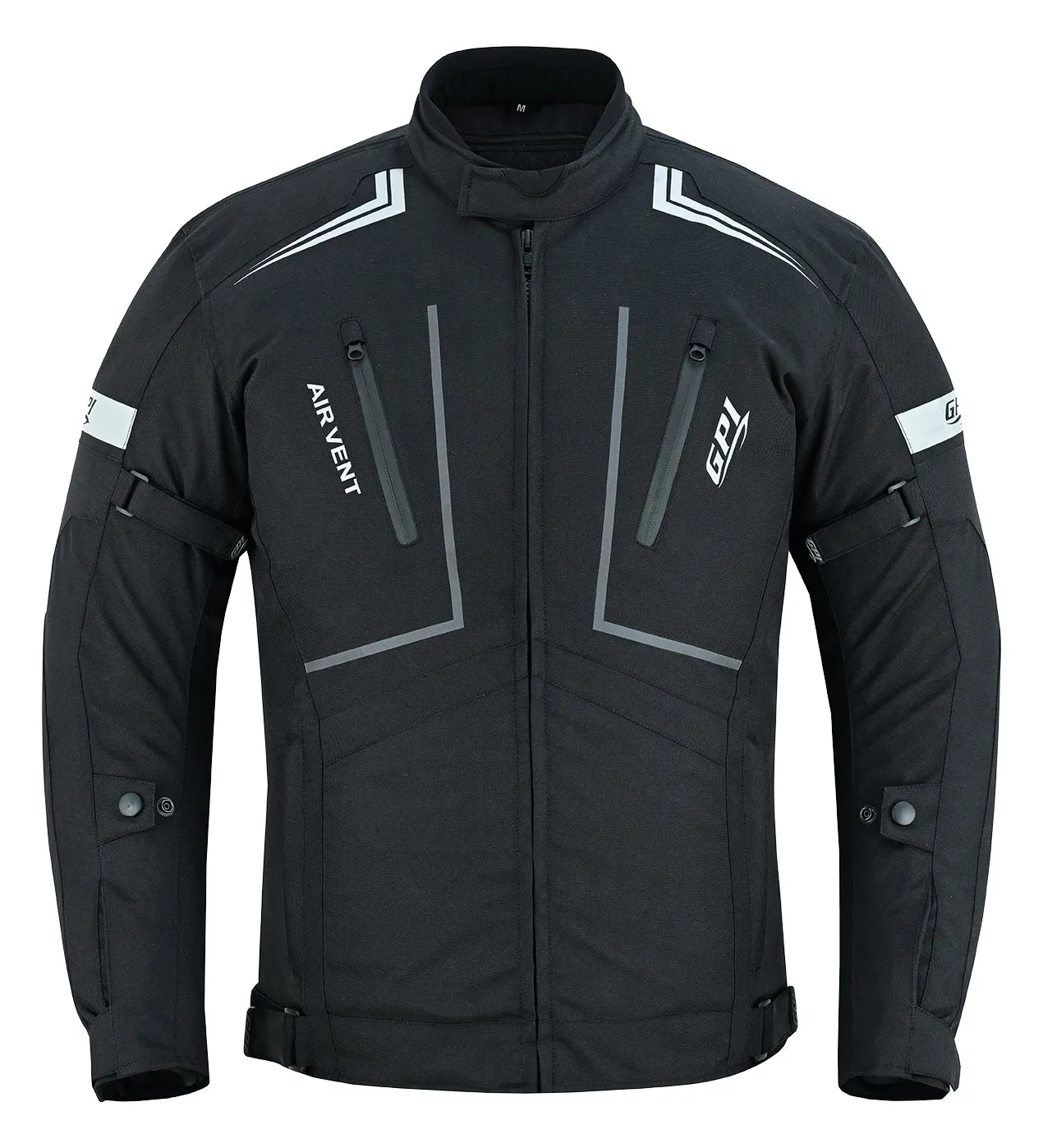 Men’s All-Season High Premium Quality Soft Adjustable Motorcycle Jacket with 4 Pockets – Black