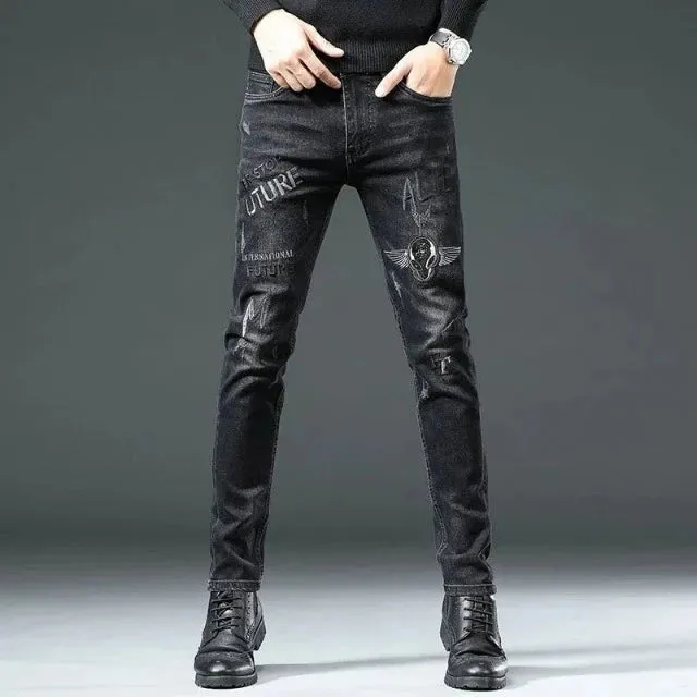 Men's Casual Slim Patched Comfortable High-Quality Jeans