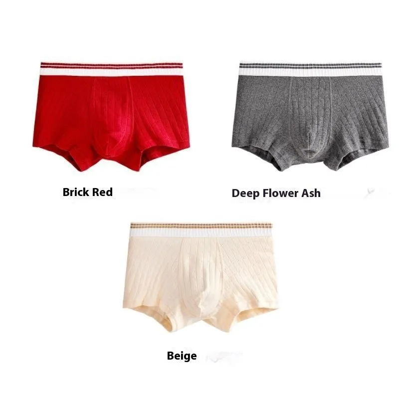 Men's Cotton Mid-Waist Breathable Boxers