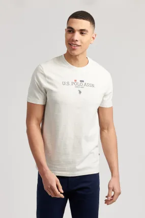 Mens Stacked Heritage T-Shirt in Light Grey Marl