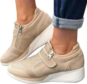 NEW Orthopedic & Breathable Women's Walking Shoes - Correct Posture & Balance Feet with Comfy and Elegant Lightweight Rhinestone Sneakers, Sz 8