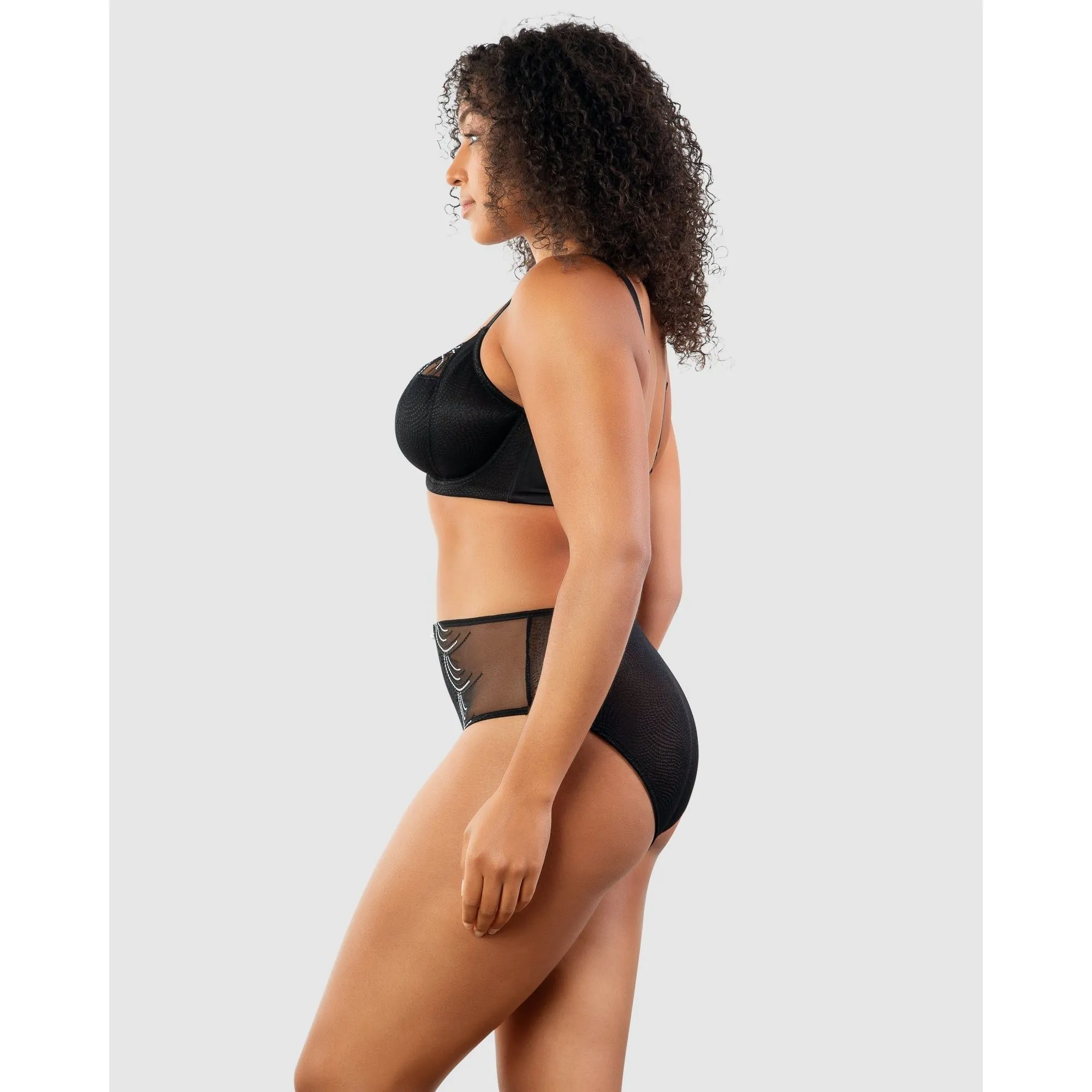 Pearl Wired Unlined Full Bust Bra With Embroidery