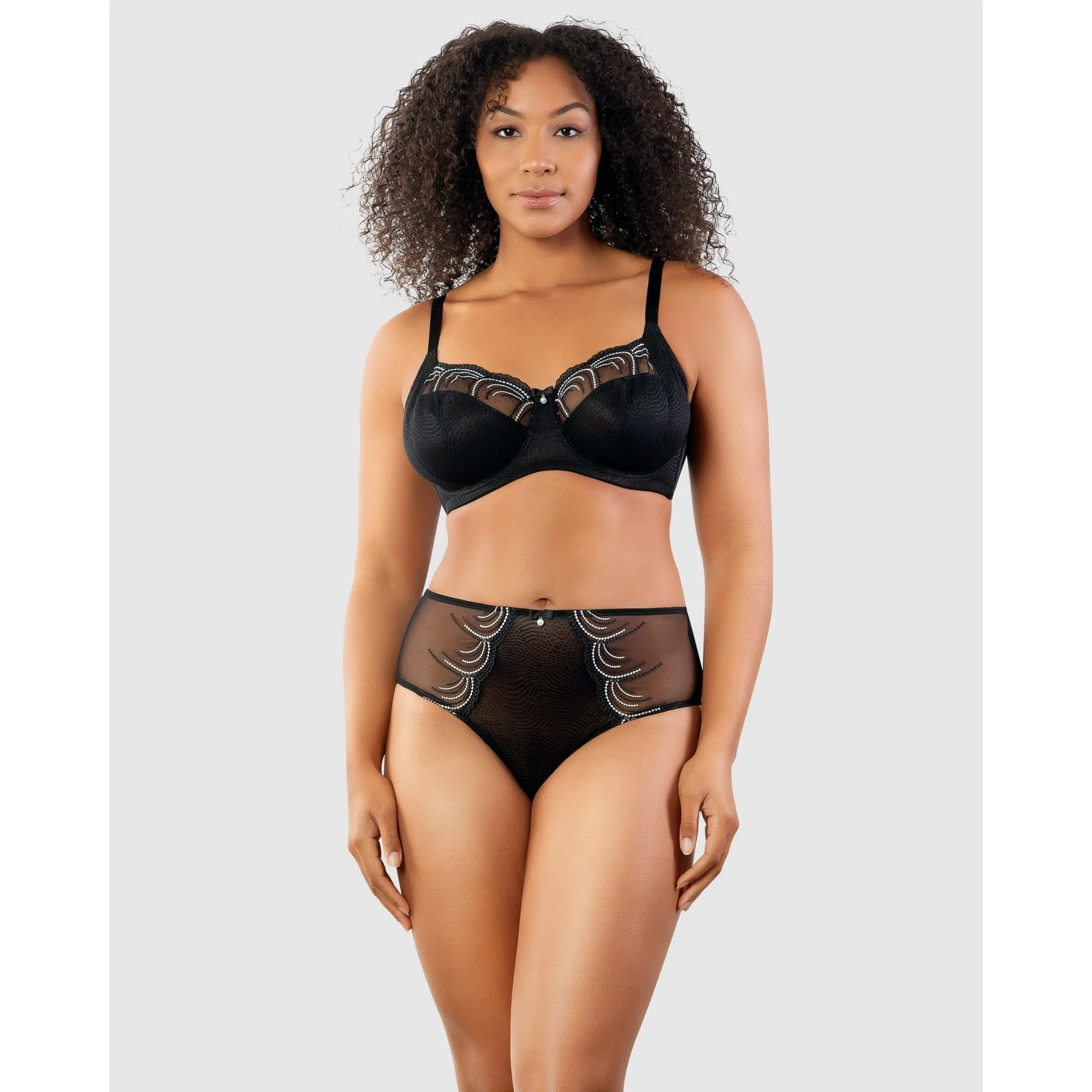 Pearl Wired Unlined Full Bust Bra With Embroidery