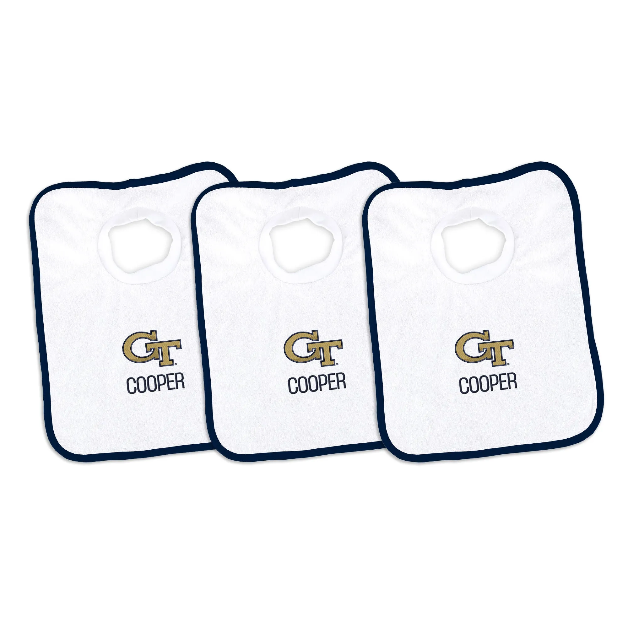Personalized Georgia Tech Yellow Jackets 3-Pack Bibs