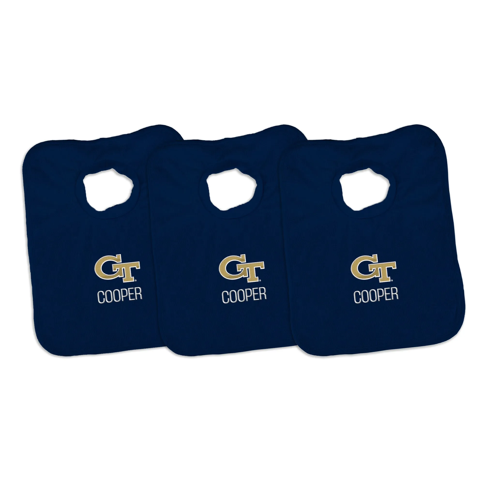 Personalized Georgia Tech Yellow Jackets 3-Pack Bibs