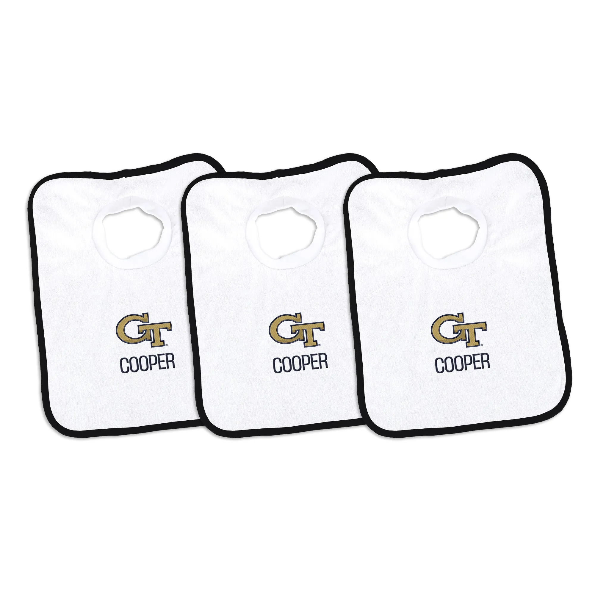 Personalized Georgia Tech Yellow Jackets 3-Pack Bibs