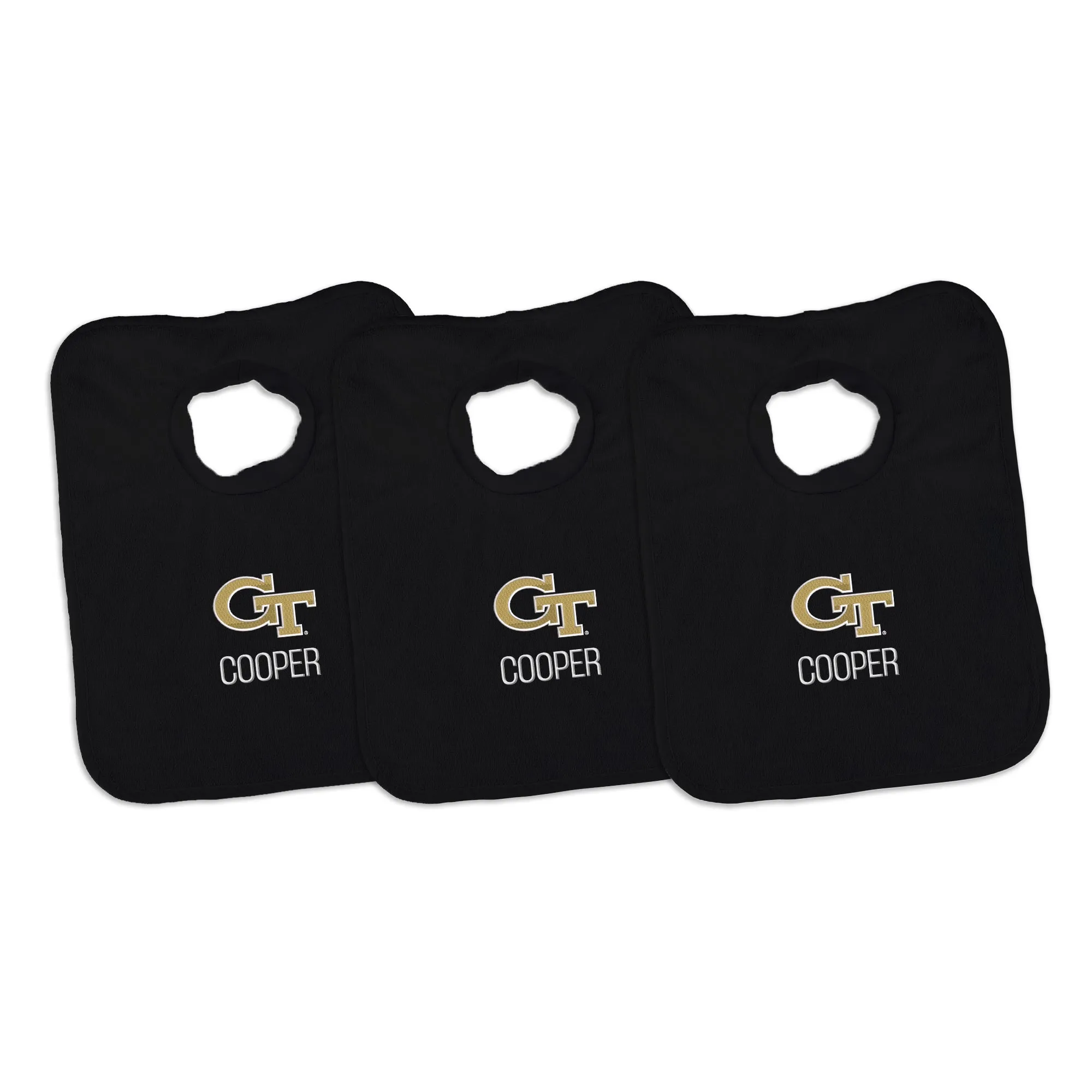 Personalized Georgia Tech Yellow Jackets 3-Pack Bibs