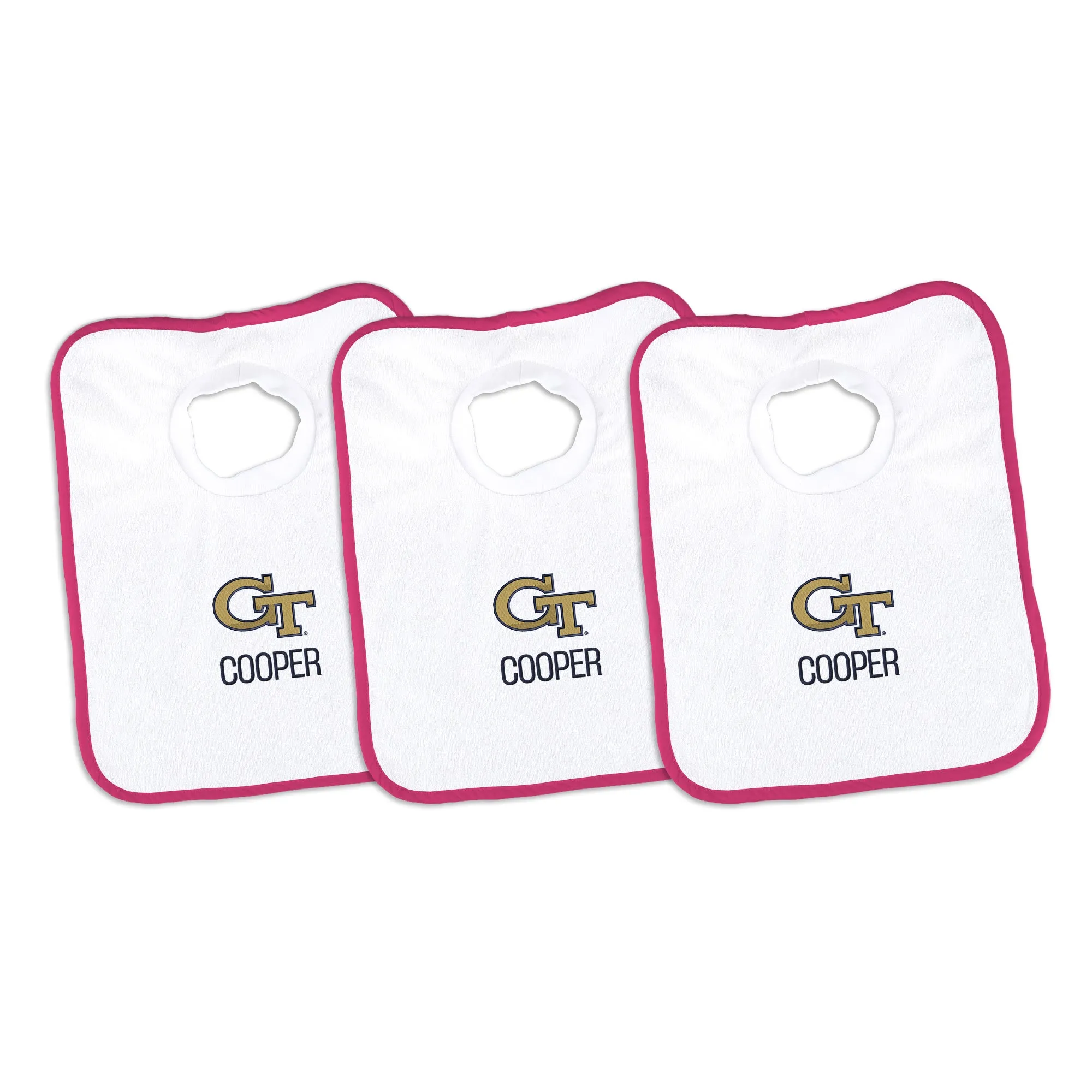 Personalized Georgia Tech Yellow Jackets 3-Pack Bibs