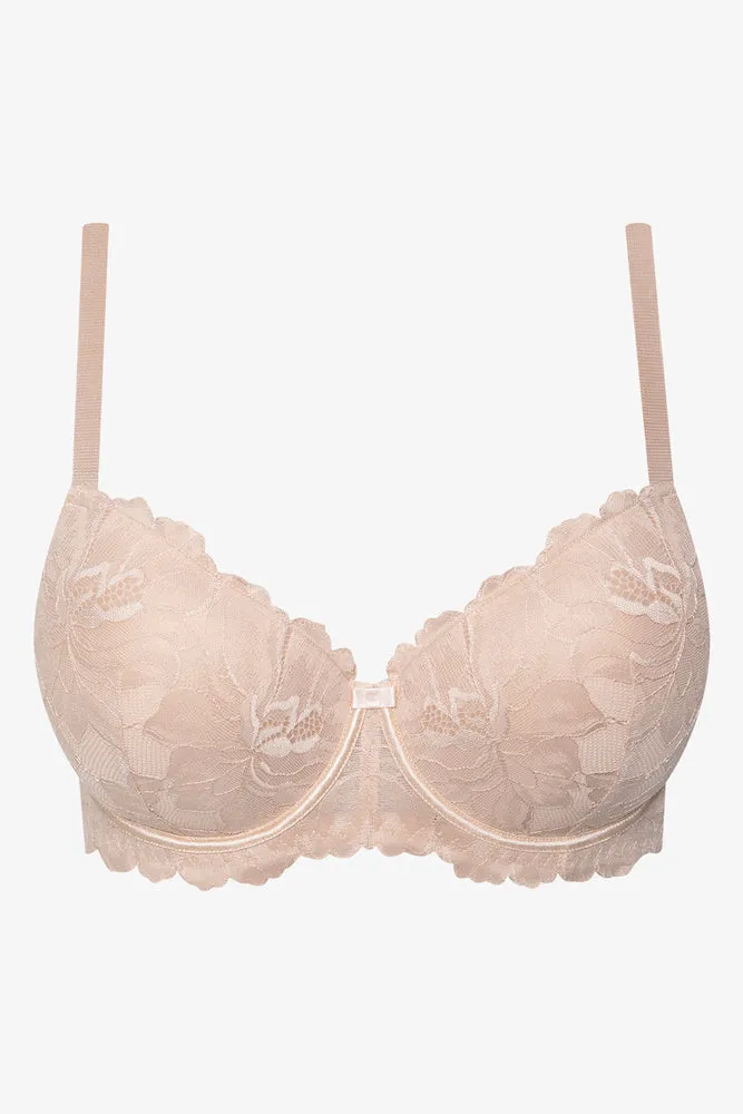 Plus Size 2 Pack Summer Lace Balconette Bras Navy And Natural