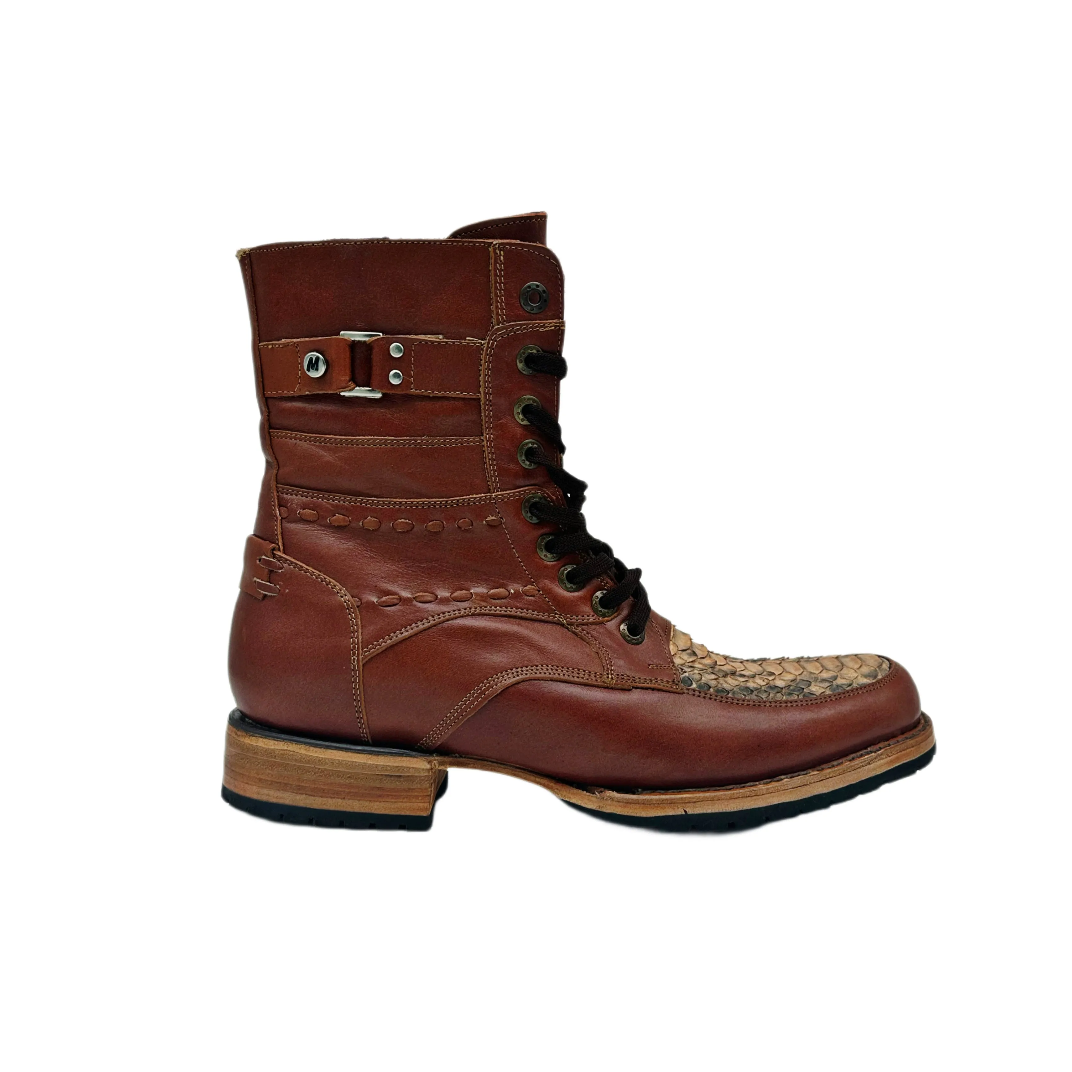 Python Snakeskin Expedition  Lace-Up Hiking Boots