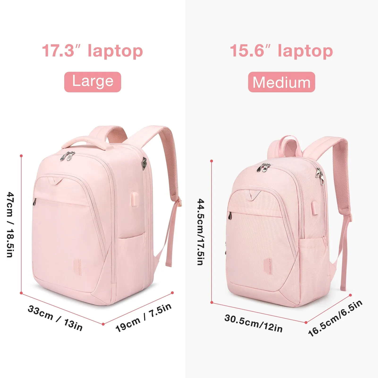 School/Business Smart Waterproof Laptop Backpacks with USB Charging Port