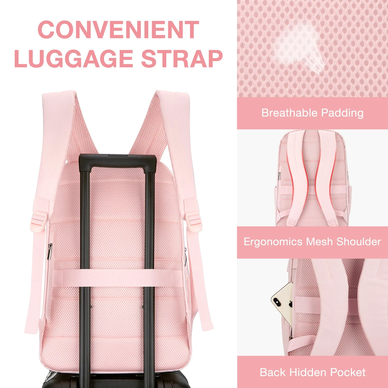 School/Business Smart Waterproof Laptop Backpacks with USB Charging Port