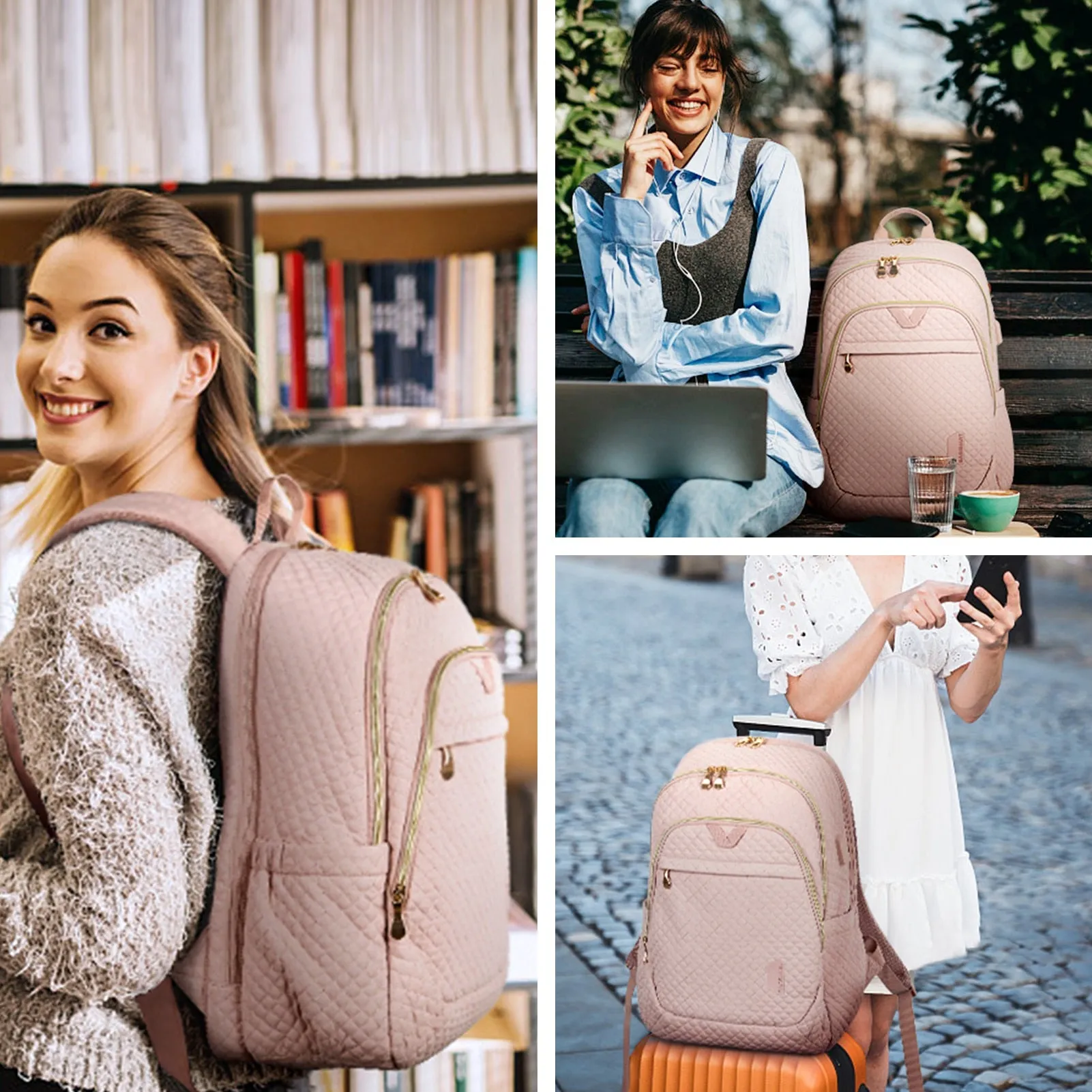 School/Business Smart Waterproof Laptop Backpacks with USB Charging Port