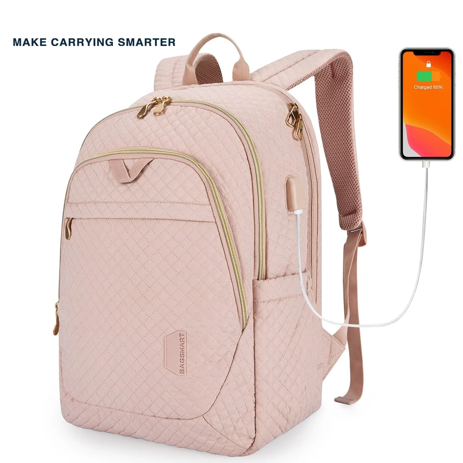 School/Business Smart Waterproof Laptop Backpacks with USB Charging Port