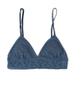 Signature Lace Padded Triangle Bralette Deep Waters Blue Sale
