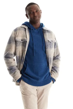 Soft Cloth Melrose Shirt Jacket in Soft Wool - Indigo Mix