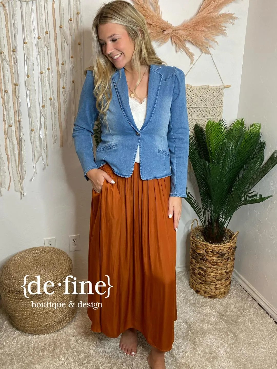 Soft Washed Denim Blazer