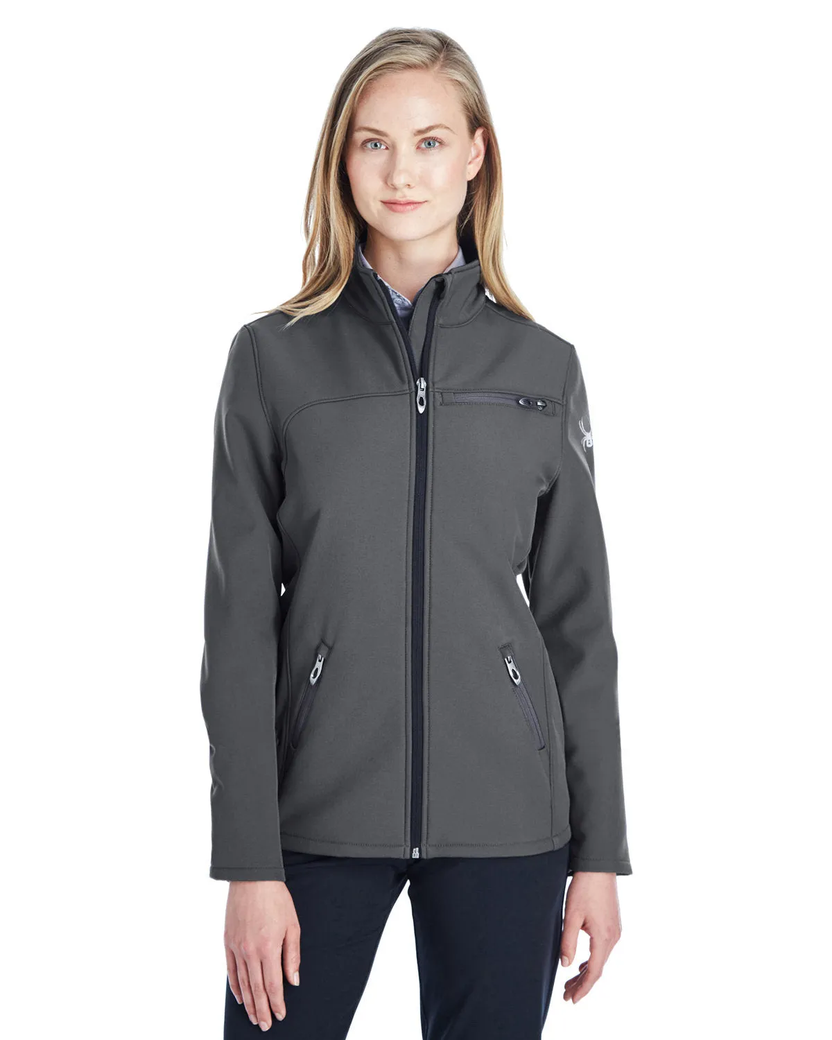 Spyder Ladies Transport Softshell Jackets, Polar / White