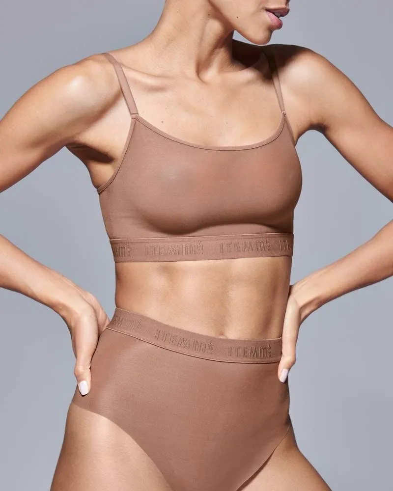 Supportive Power Mesh Bralette Nude Olive