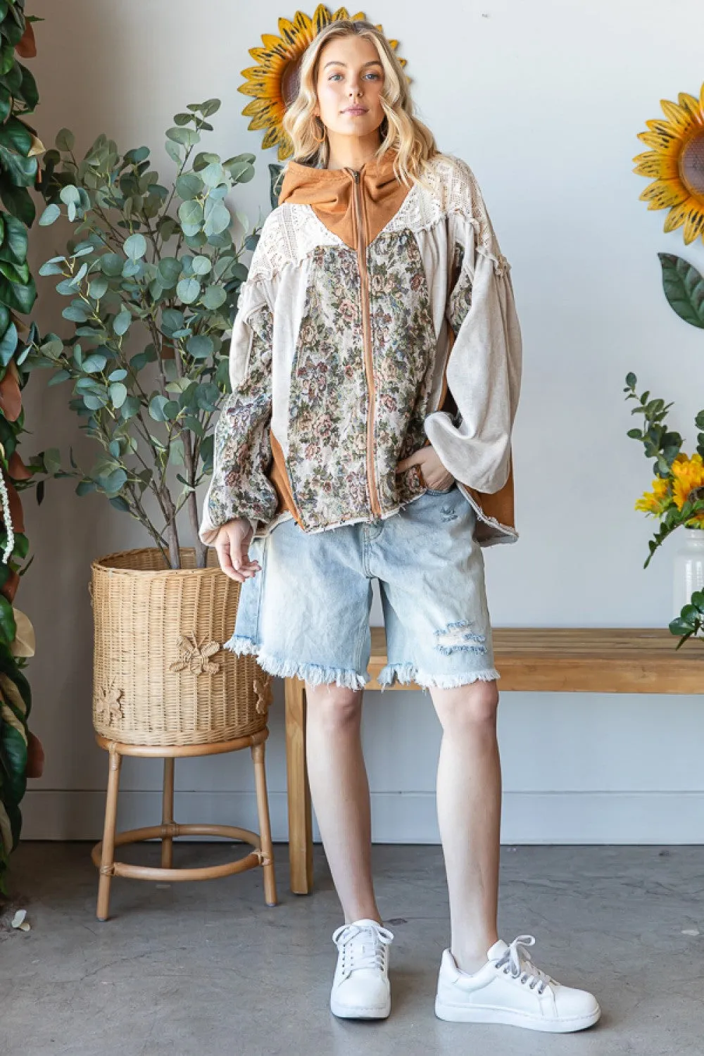 Tapestry and Lace Hoodie