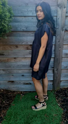 The LILY Linen Dress in Charcoal