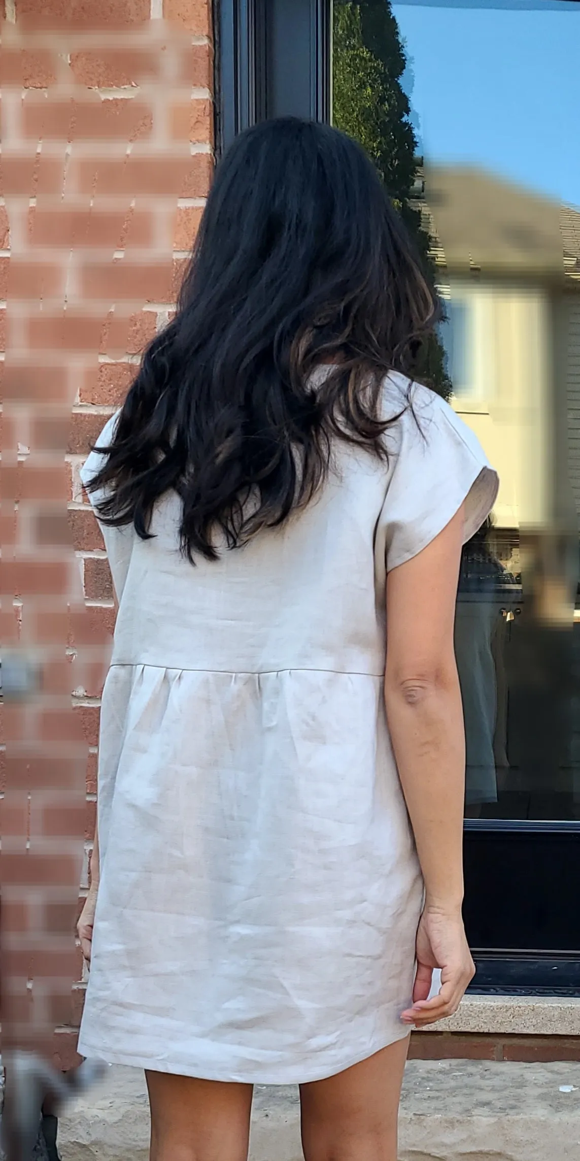 The LILY Linen Dress in Dove Grey