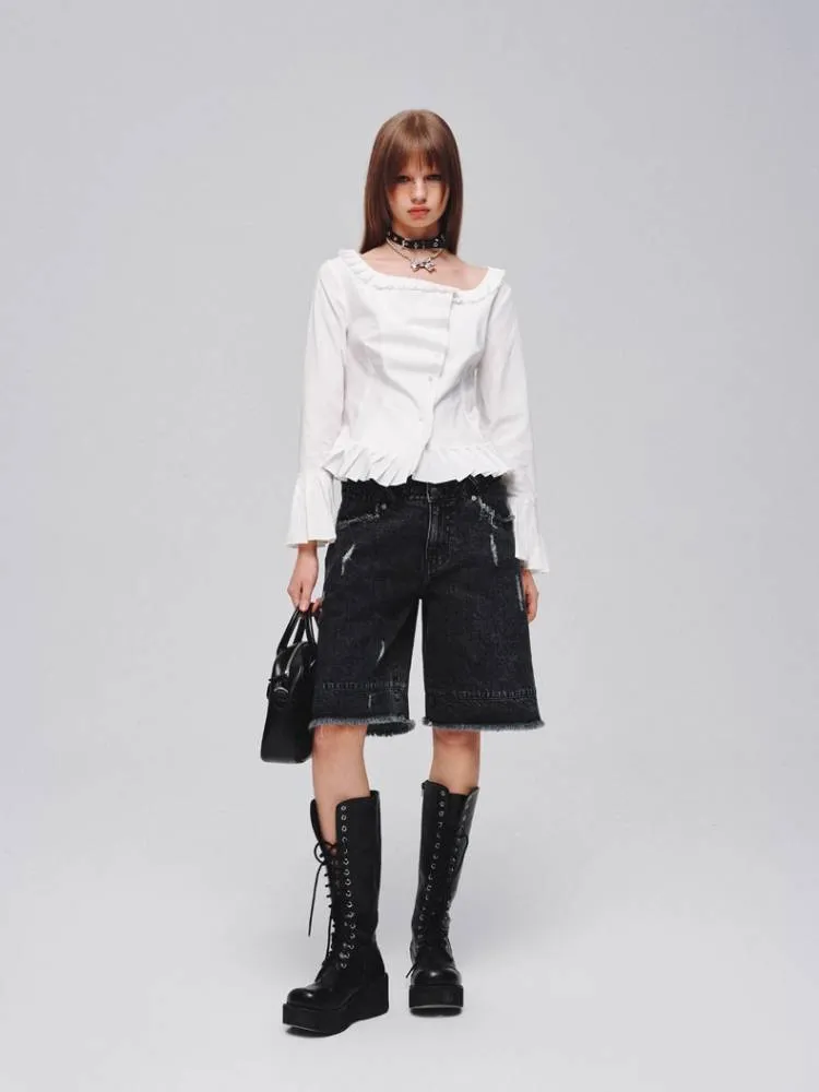 Wide leg casual jeans【s0000008382】