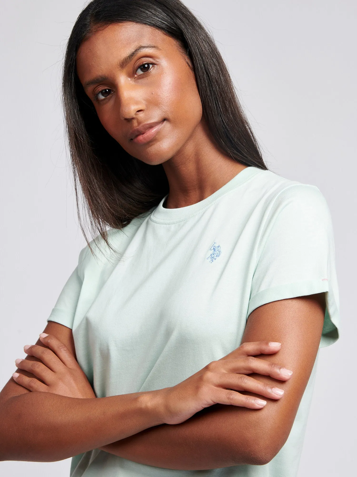 Womens Crew Neck T-Shirt in Surf Spray
