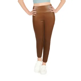 Women's Faux Leather Capri Leggings