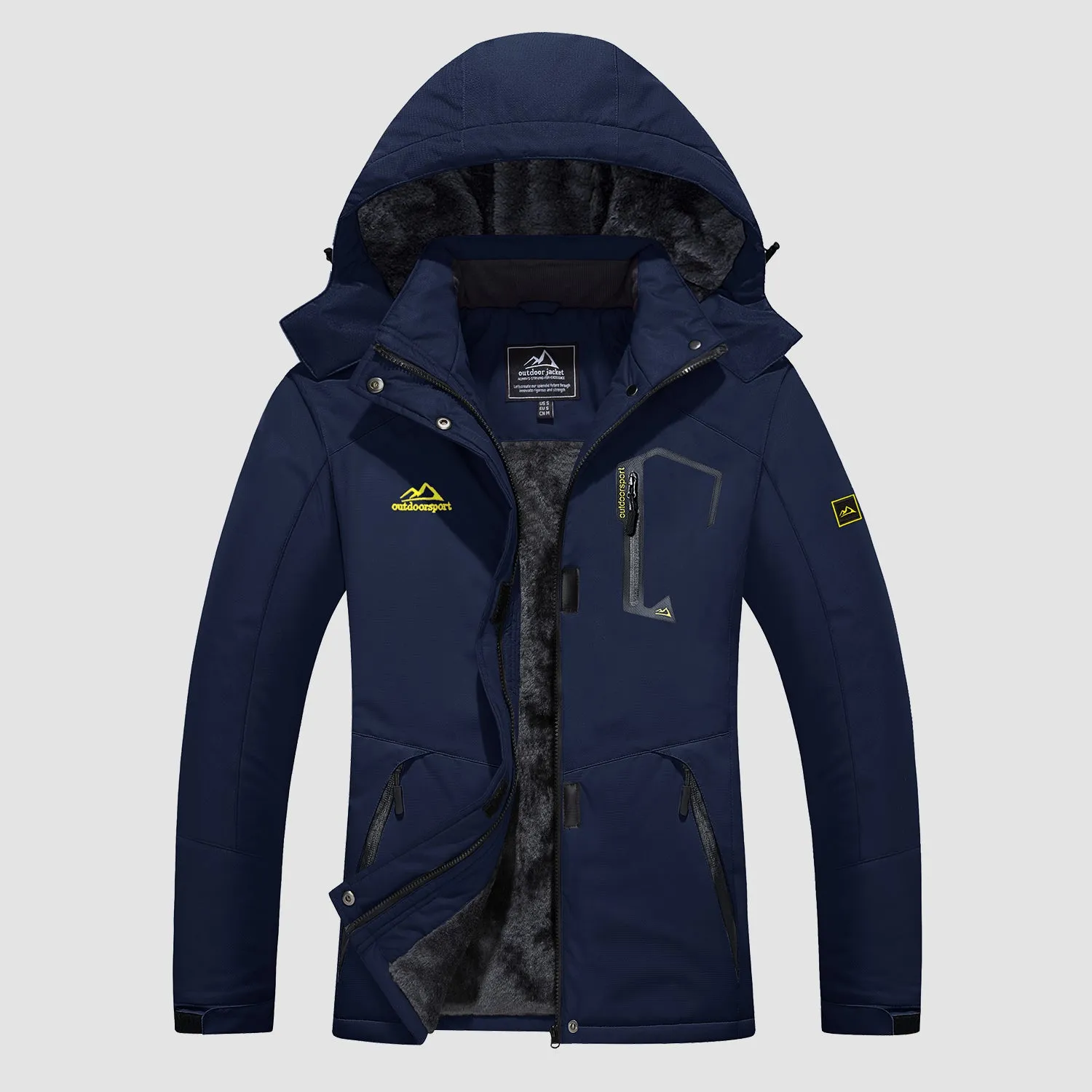 Women's Water-Resistant Fleece Ski Jacket with 4 Pockets - Warm Parka