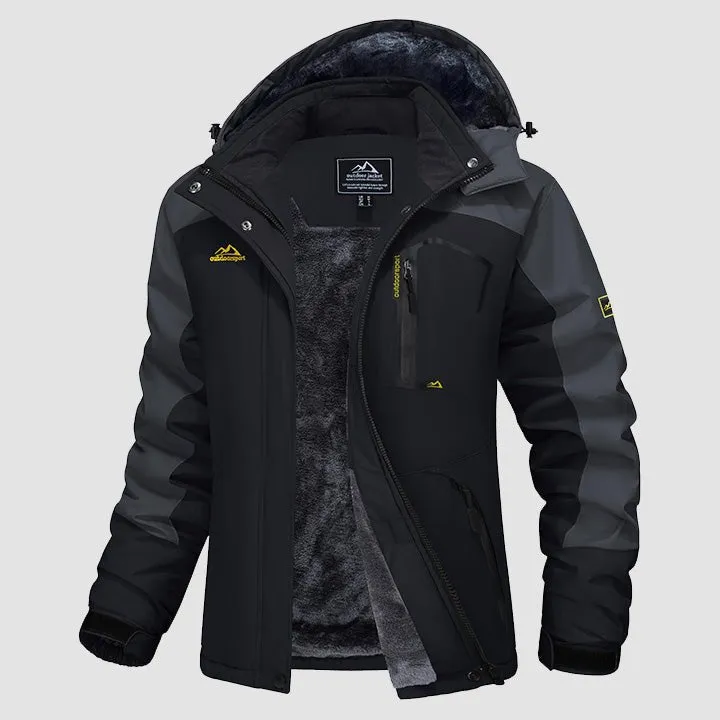 Women's Water-Resistant Fleece Ski Jacket with 4 Pockets - Warm Parka
