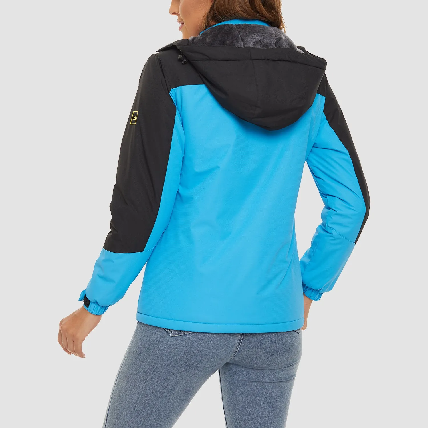 Women's Water-Resistant Fleece Ski Jacket with 4 Pockets - Warm Parka