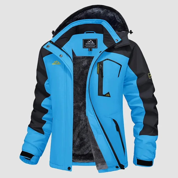 Women's Water-Resistant Fleece Ski Jacket with 4 Pockets - Warm Parka