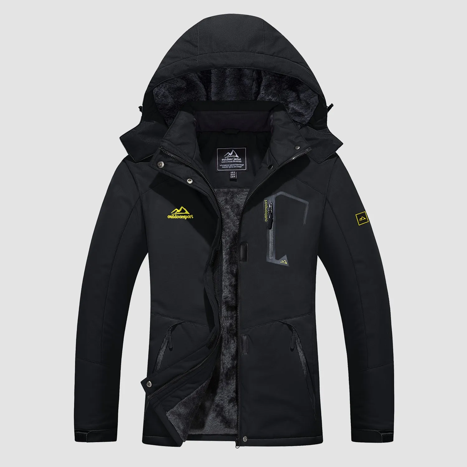 Women's Water-Resistant Fleece Ski Jacket with 4 Pockets - Warm Parka