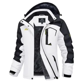 Women's Water-Resistant Fleece Ski Jacket with 4 Pockets - Warm Parka
