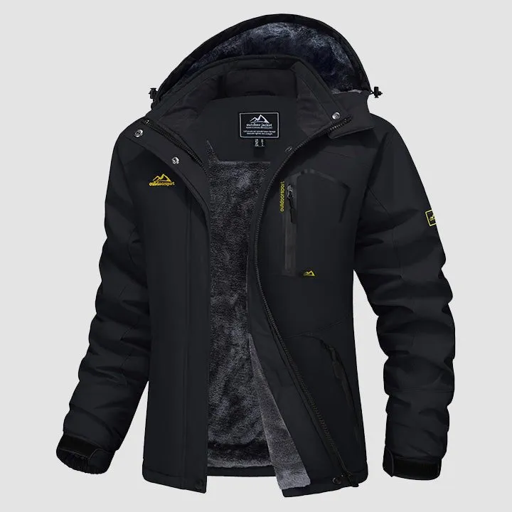 Women's Water-Resistant Fleece Ski Jacket with 4 Pockets - Warm Parka