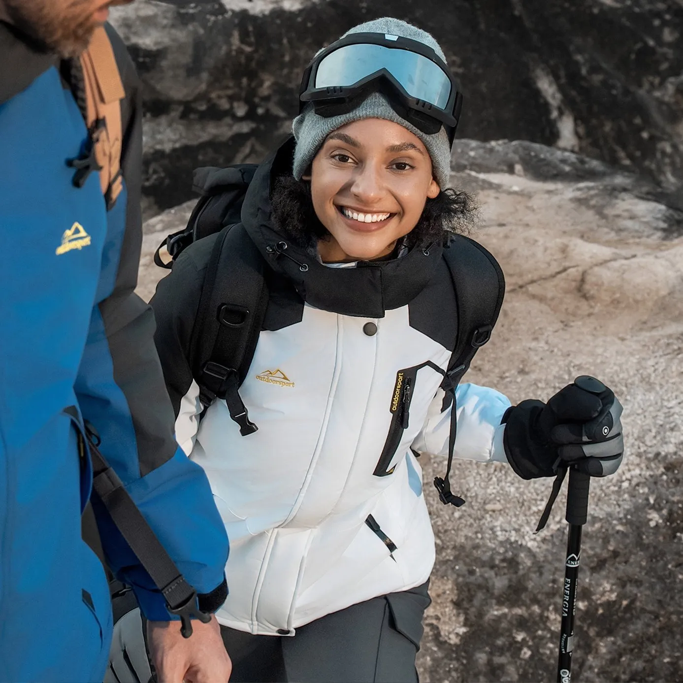 Women's Water-Resistant Fleece Ski Jacket with 4 Pockets - Warm Parka