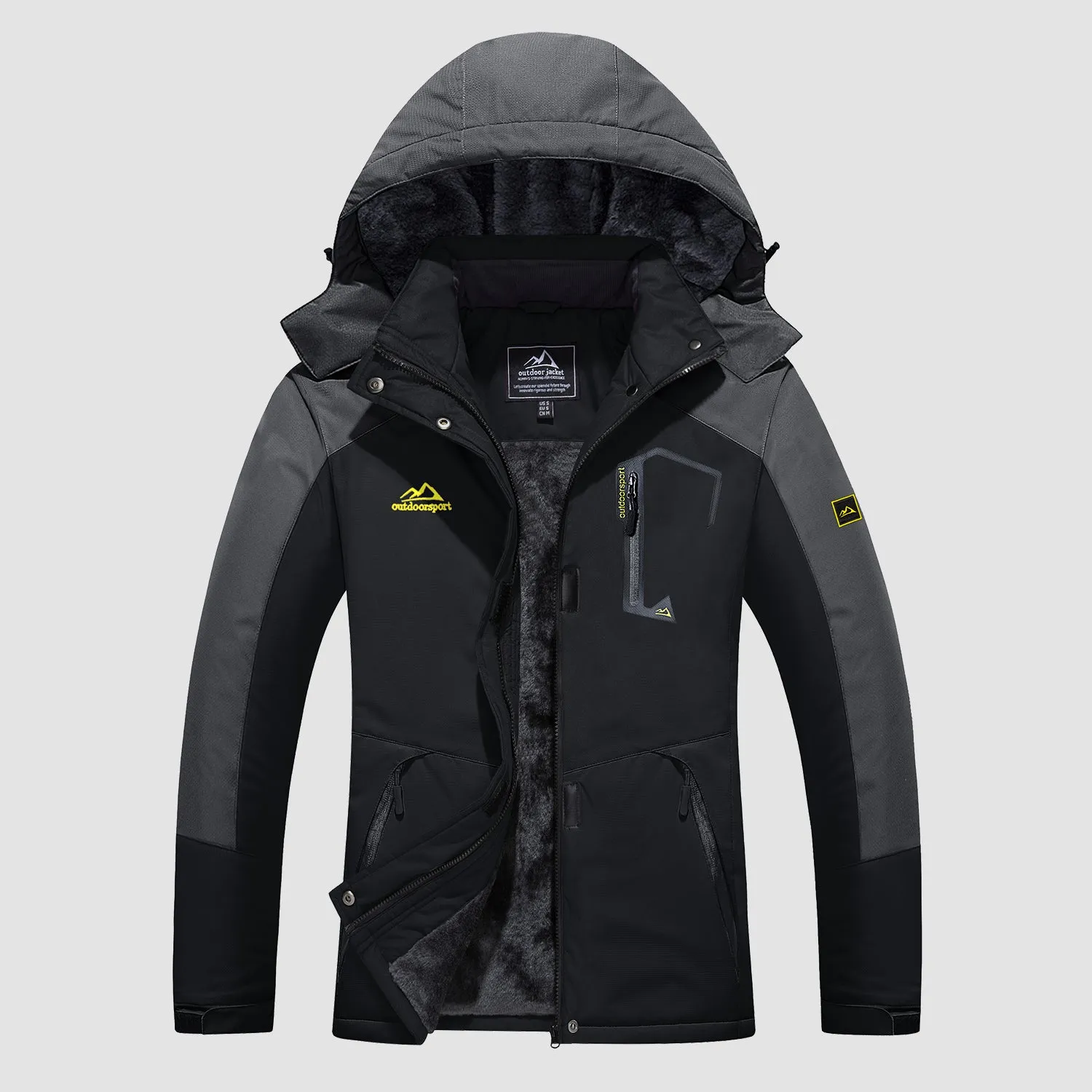 Women's Water-Resistant Fleece Ski Jacket with 4 Pockets - Warm Parka