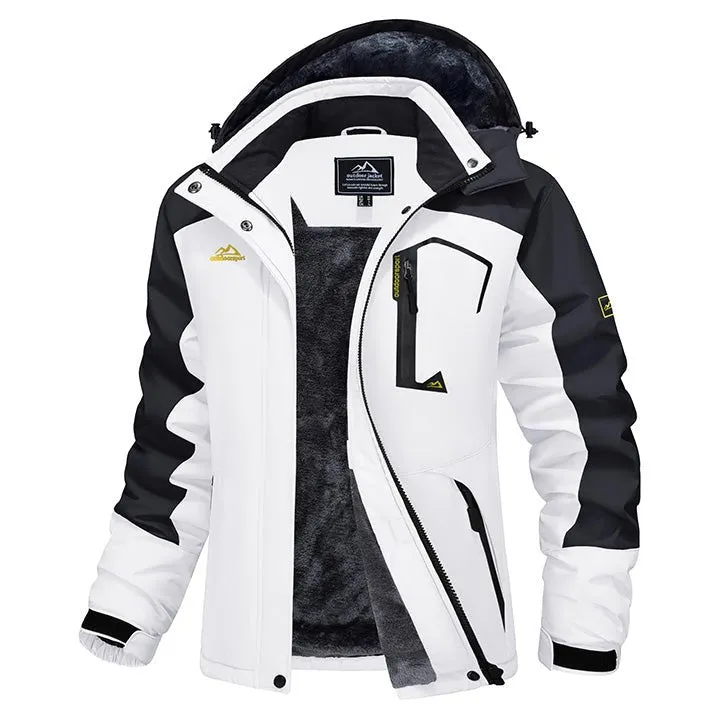 Women's Water-Resistant Fleece Ski Jacket with 4 Pockets - Warm Parka