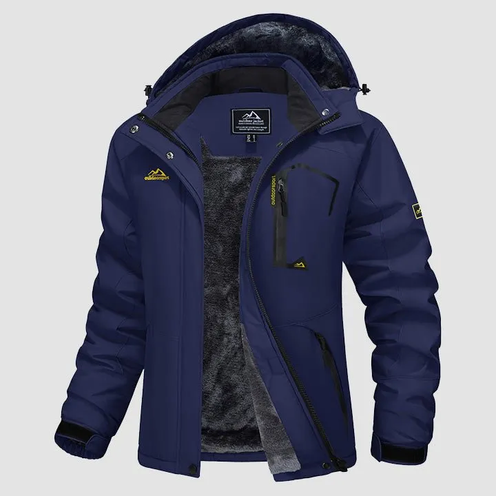 Women's Water-Resistant Fleece Ski Jacket with 4 Pockets - Warm Parka